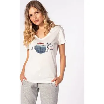 Pánská móda Tričko Rip Curl THE WAVE TEE Bone velikost M