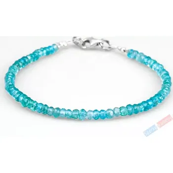 Náramek Náramek z apatitu QAA, broušené čočky cca 2 mm, stříbro Ag 925/1000, nádherná barva (AP6051NS)