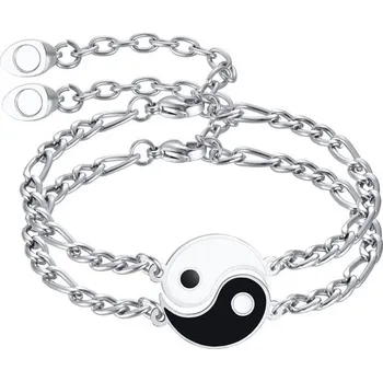 Náramek Náramky pro dva z chirurgické oceli Jing Jang Titan Jewerly CB-128