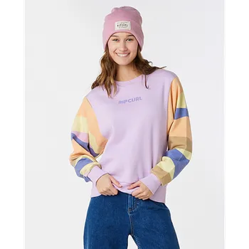 Pánská mikina Mikina Rip Curl CREW WAVY PRINT SLEEVES Lilac velikost S