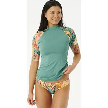 Pánské tričko Lykra Rip Curl BRAZILIAN SOUL SS UPF RASHVEST Teal velikost M