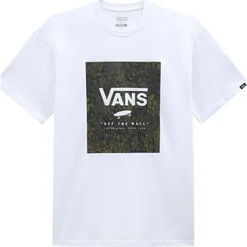 Pánské oblečení Tričko Vans CLASSIC PRINT BOX White/Loden Green velikost M