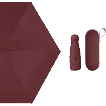 Deštník Mini deštník s pouzdro #cool_items manuální skládací deštník s obalem, červený