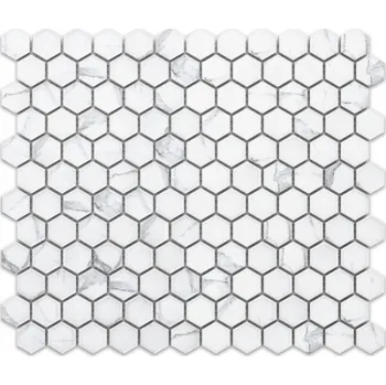 Obklad Keramická mozaika Szklane Mozaiki 30 x 26 cm bílá