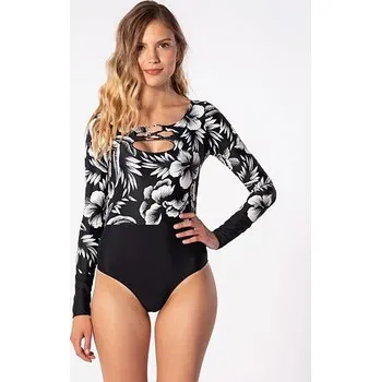Dámské plavky Plavky Rip Curl MIRAGE ESS PRINTED SURFSUIT Black velikost M