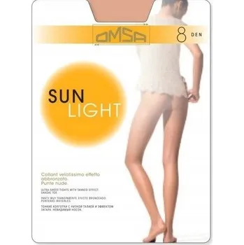 Dámské punčochy Punčocháče hladké OMSA Sun Light 8den hnědé sierra velikost 2