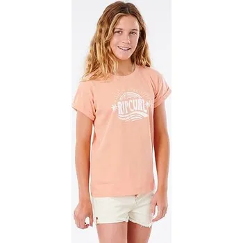 Dámské tričko Tričko Rip Curl SUNNY DAY TEE - GIRL Peach velikost 12