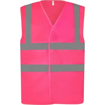 pracovní vesta Yoko Vesta HVW120 Hi-Vis, síťovaná, výstražná COT79W12004805-pink 2XL Růžová