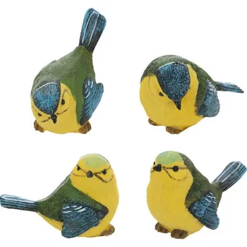 Zahradní dekorace Zvířátka a postavy OUTDOOR TRUE TO NATURE Sýkorka modřinka, v. 7,1/8,6/6,3/7,4 cm, balení obsahuje 4 ks!|Esschert Design