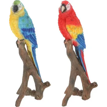 Zahradní dekorace Zvířátka a postavy OUTDOOR TRUE TO NATURE Papoušek Ara,25cm,žlutá/červen(DOPRODEJ)|výběr z variant|Esschert Design - žlutá