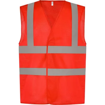 pracovní vesta Yoko Vesta HVW120 Hi-Vis, síťovaná, výstražná COT79W12000413-red 3XL Červená