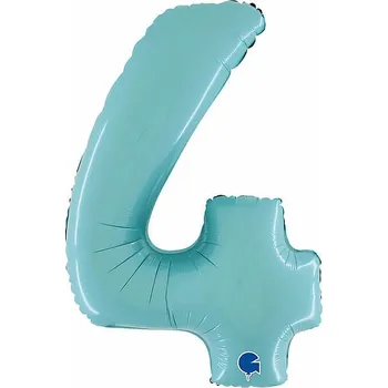 Balónek Foliová číslice pastelově modrá 4 - 66 cm