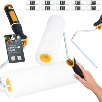 Malířský váleček 10x VÁLEČEK MALÍŘSKÝ Pěnový 25 cm na Malování Barvy Laku Houbový + RUKOJEŤ