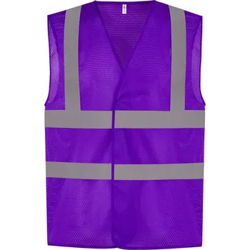 pracovní vesta Yoko Vesta HVW120 Hi-Vis, síťovaná, výstražná COT79W12035002-purple M Purpurová