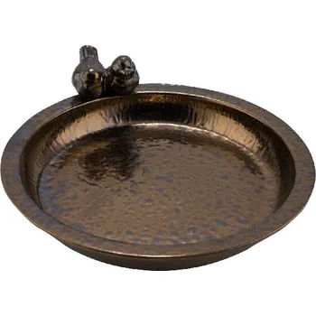 Krmítko pro ptáka Pítko pro ptáky s ptáčky BROZNZE BIRDS, keramika, bronzová, 33x6cm (DOPRODEJ)|Ego Dekor