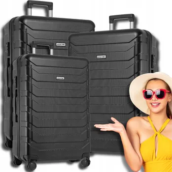 Omna Sada pevných kufrů ABS ARIZONA ČERNÁ 40L+63L+94L 197 l