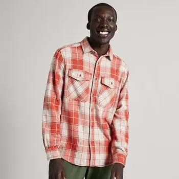 Pánská móda Košile Kathmandu HUNTLY MNS L/S SHIRT O45-Red Earth/Mint Check velikost L