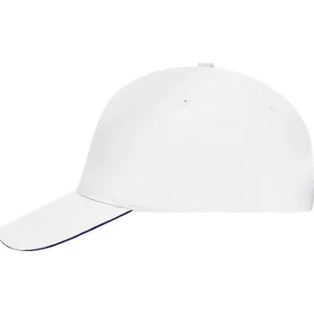 Kšiltovka Daiber - čepice Kšiltovka 5 Panel Sandwich Cap MB035 Barva: Bílá - Modrá námořní