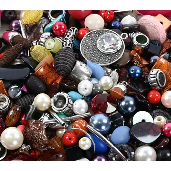 Dětské navlékací korálky KORÁLKY NA ŠPERKY MIX RŮZNÉ VZORY 5-30 MM 1 KG