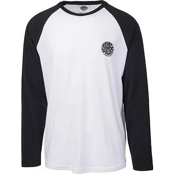 Pánské tričko Tričko Rip Curl ORIGINAL RAGLAN LS TEE Black/White velikost XXL