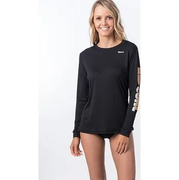 Pánské tričko Lykra Rip Curl OLD WAVES SURFLITE LS Black velikost 6
