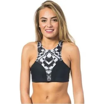 Dámské plavky Plavky Rip Curl BOMB CHAKRA HI NECK CROP Black velikost S