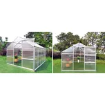 VeGA 8000 Strong-22 - Zahradní polykarbonátový skleník, panely 4 mm, 2,4 x 3,0 m, kovová základna