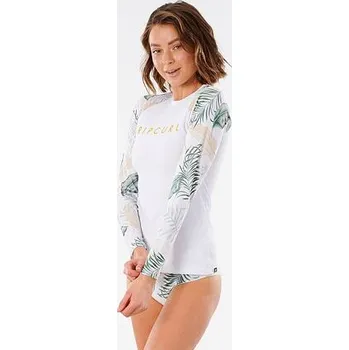 Pánské tričko Lykra Rip Curl COASTAL PALMS L/SL UV White velikost 6