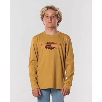 Pánské tričko Tričko Rip Curl KLAXON L/S TEE BOY Mustard velikost 8