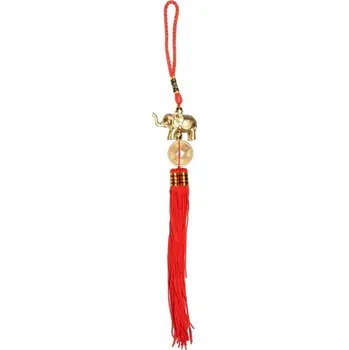 Čínská mince štěstí 23 mm na šňůrce se slonem