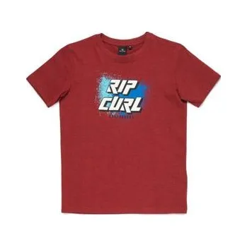 Pánská móda Tričko Rip Curl SLANT LOGO SS TEE Pompeian Red Ma velikost 12