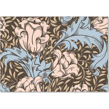 Obraz Skleněný panel Wallmuralia 70x100 cm tvrzené sklo hnědo-béžový květinový