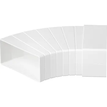 Bezpečnostní kamera KOLENO HORIZONTÁLNÍ MNOHOÚHELNÍKOVÉ 45° 110x55 BÍLÉ SPOJKA