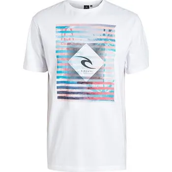Pánské tričko Tričko Rip Curl BLUR LINES SS TEE Optical White velikost L