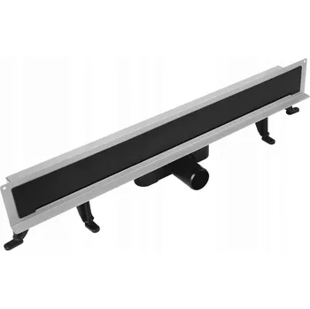 Lineární odtok STĚNOVÝ VOGI plný rošt ČERNÝ 30 cm NÍZKÝ SIFON fi 50 ocel