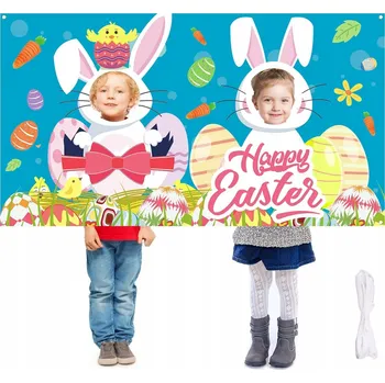 Velikonoční dekorace Velikonoční fotostěna k fotografiím Banner Velikonoce Králík 75x139 Cm