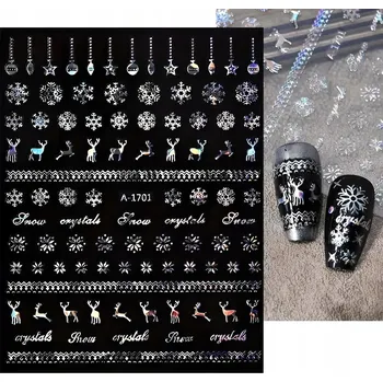 Vánoční dekorace Vánoční Samolepky na nehty Lesklé SOB SNĚHOVÉ VLOČKY VLOČKY