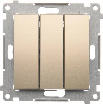 vypínač Trojitý vypínač Klasik, Pod omítku Kontakt-simon zlatý DW31L.01/44
