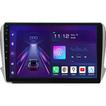 Autorádio 10,1" 2DIN AUTORÁDIO S NAVIGACÍ ANDROID pro Peugeot 208, 8/256 GB, DSP, CARPLAY, LTE