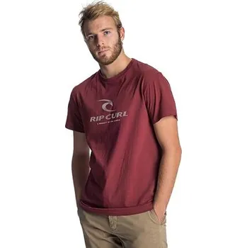 Pánské tričko Tričko Rip Curl PEAK ICON S/S TEE Dark Red velikost M