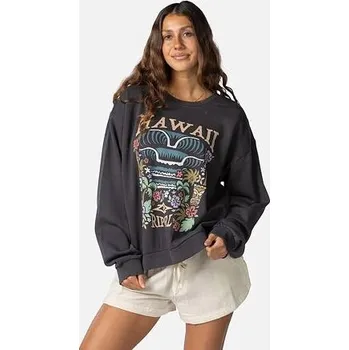Pánská mikina Mikina Rip Curl TIKI TROPIC RELAXED CREW Washed Black Ha velikost L