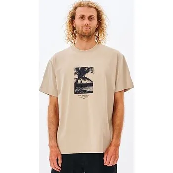 Pánské tričko Tričko Rip Curl QUALITY SURF PRODUCTS PALMY TE Taupe velikost L