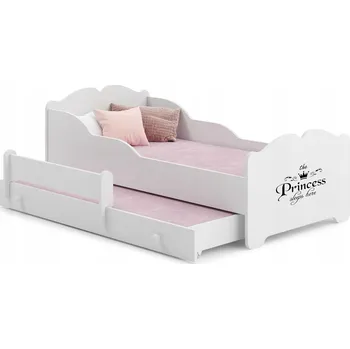 Postel Dětská postel ANNA II bílá dvojitá princezna 160x80 zábrana matrace