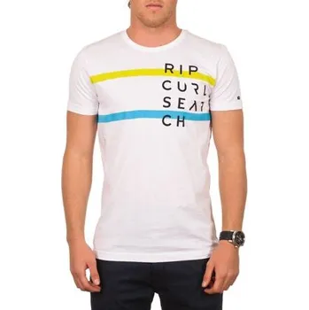 Pánské tričko Tričko Rip Curl OWEN LINES S/S TEE Optical White velikost M