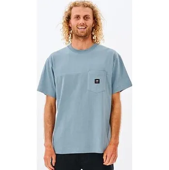 Pánská móda Tričko Rip Curl QUALITY SURF PRODUCTS PKT TEE Mineral Blue velikost M