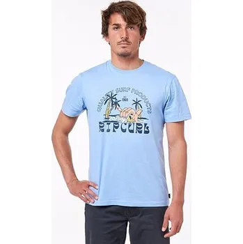 Pánské oblečení Tričko Rip Curl HORIZON FRONT PRINT SSTEE Bells Blue velikost M