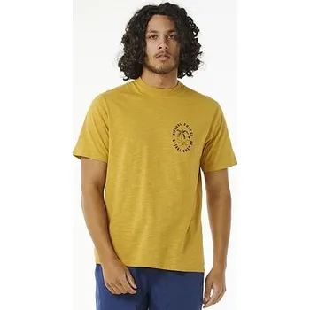 Pánské tričko Tričko Rip Curl ALOHA HOTEL PARADISE TEE Mustard Gold velikost L