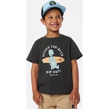 Chlapecké tričko Tričko Rip Curl TUBE TOWN WAVES TEE - BOY Washed Black velikost 5-6