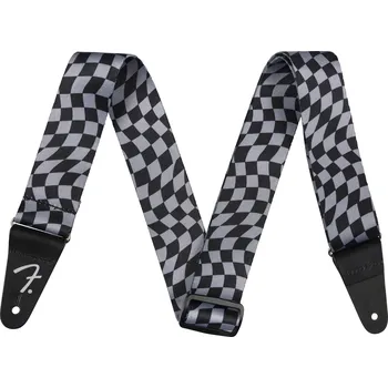 Kytarový popruh Fender Wavy Checkerboard Polyester Strap Gray + prodloužená záruka 3 roky