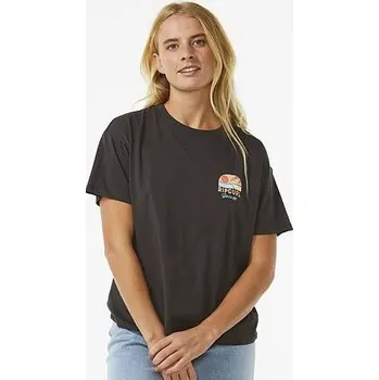 Tričko Rip Curl LINE UP RELAXED TEE Washed Black velikost XS